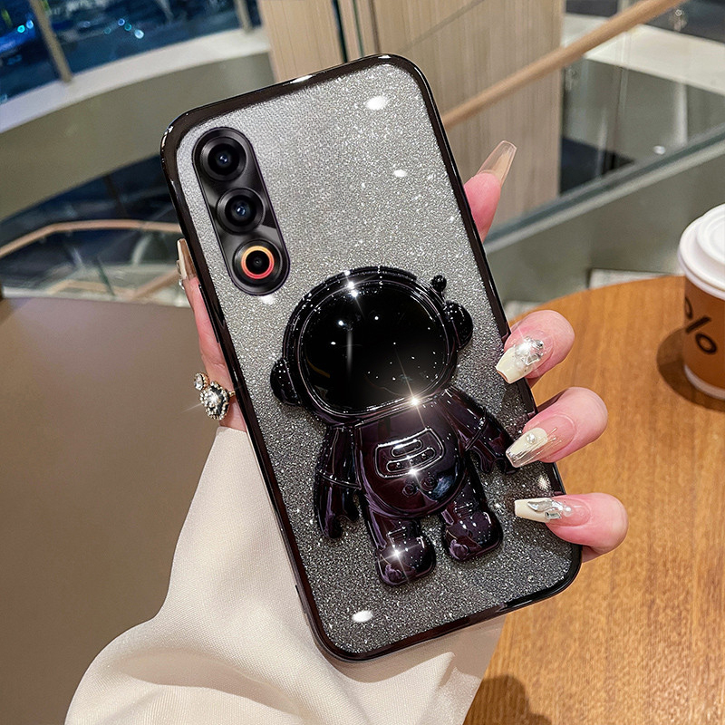 Phone cover Meizu 21 Pro 21 Note 20 Pro Back case Fashionable Frosted Silicone Soft Dustproof Bracket Adsorb + Electroplated astronaut bracket for Meizu 20 Pro Meizu 21 Note Pro Back Cover. 