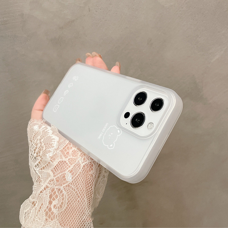 Clear Phone Case With White Bear Head For Iphone Series_voghion.com