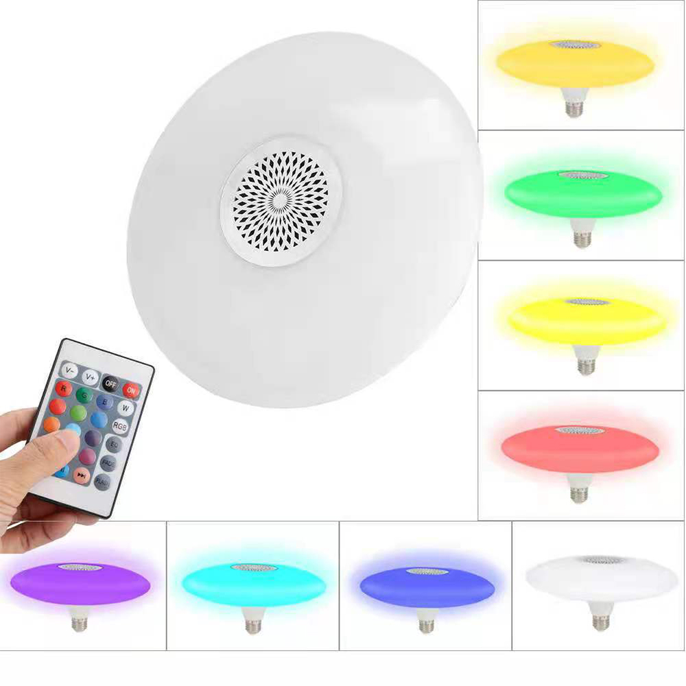【Ready Stock】E27 30W UFO LED Light Lamp Bulb RGB Color Changing Dimmable Remote Control Music Light Ceiling Light Built-in Bluetooth Speaker With Remote Control