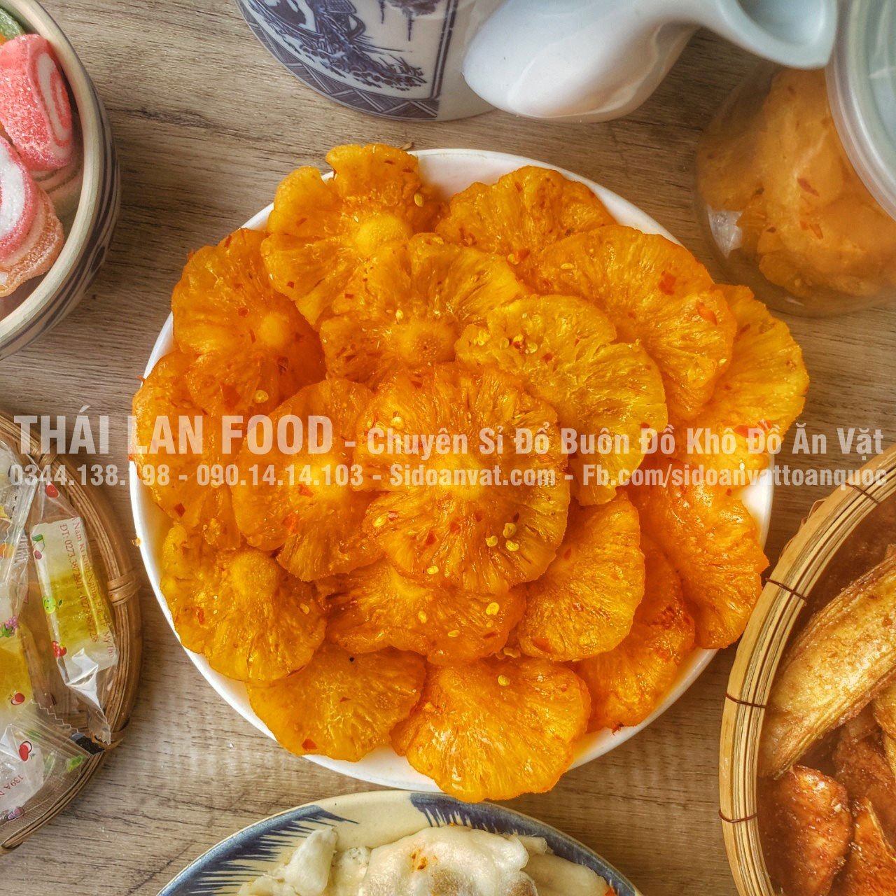 Thơm Sấy Dẻo Muối Ớt Thái Lan Lon 500gram