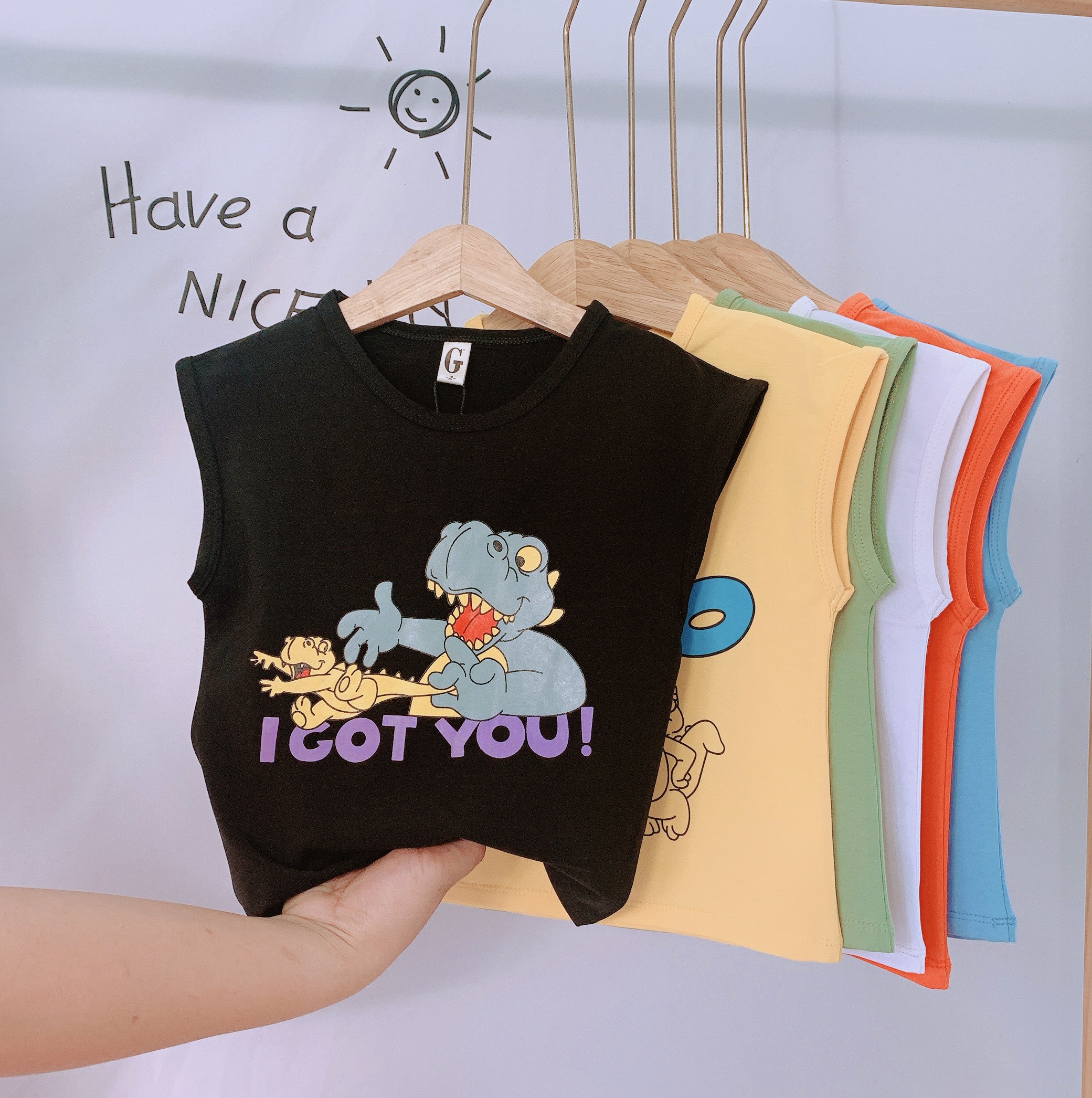 (LÔ MỚI) (SIZE 8-26KG) Áo ba lỗ bé trai cotton loại 1 siêu mát mùa hè