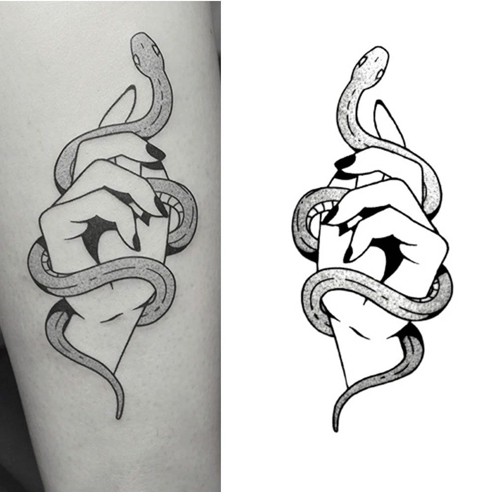 Fashion%20Fake%20Temporary%20Tattoo%20Stickers%20Waterproof%20Panda%20Snake%20Kids%20Female%20Black%20Geometric%20Easy%20To%20Use%20DIY%20Art%20-%20Image%205