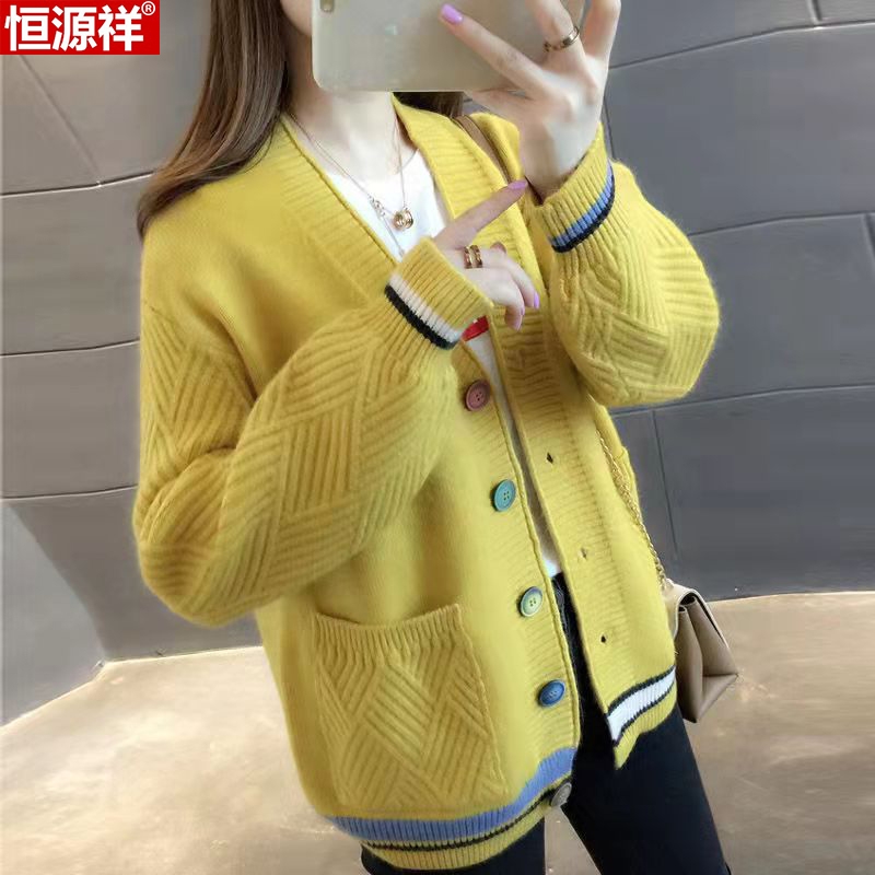 Áo khoác len cardigan cổ V phong cách hàn quốc