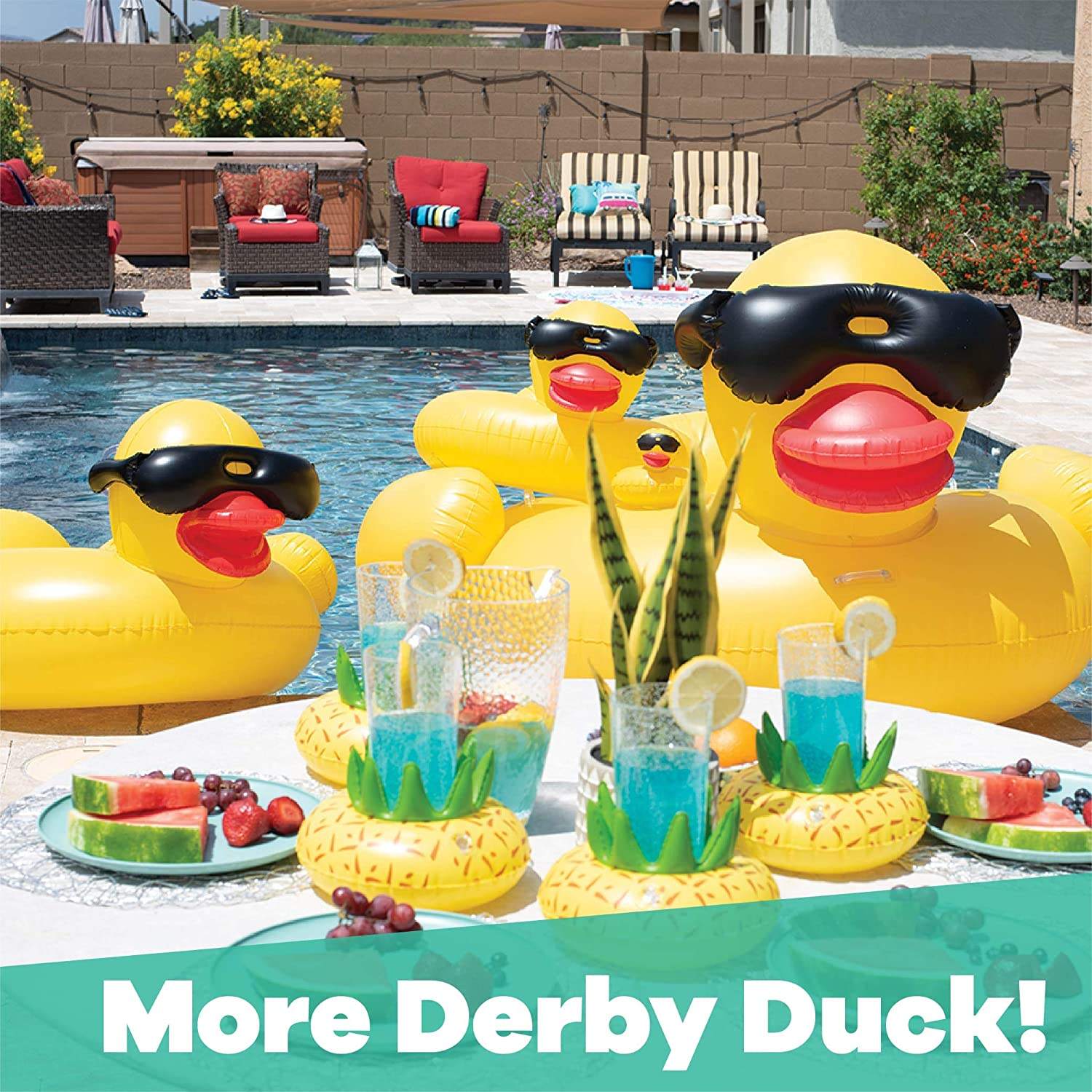 Derby Duck Inflatable Large Rubber Duck Pool Float Derby Duck Duck