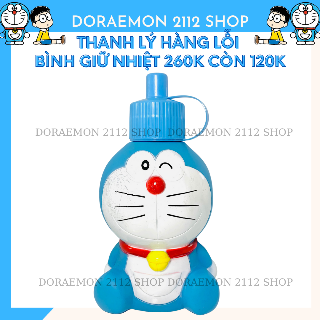 THANH LÝ Bình giữ nhiệt Doraemon 600ml LỖI XƯỚC SƠN