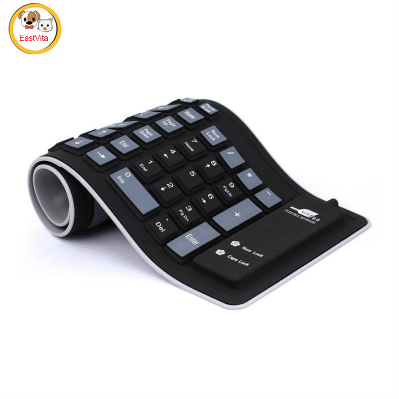 Portable Silent Foldable Silicone Keyboard Usb Flexible Soft Waterproof Roll Up Keyboard For Pc Laptop