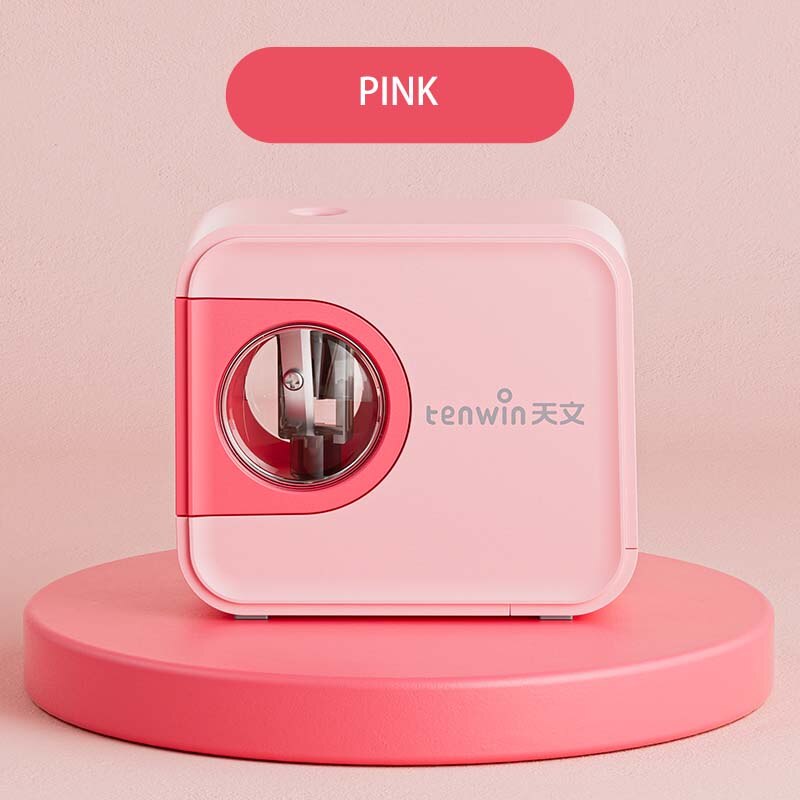 Tenwin New Upgrade Electric Pencil Sharpener Tungsten Steel Blade Cartoon Camera Pencil Sharpener School Stationery For Students