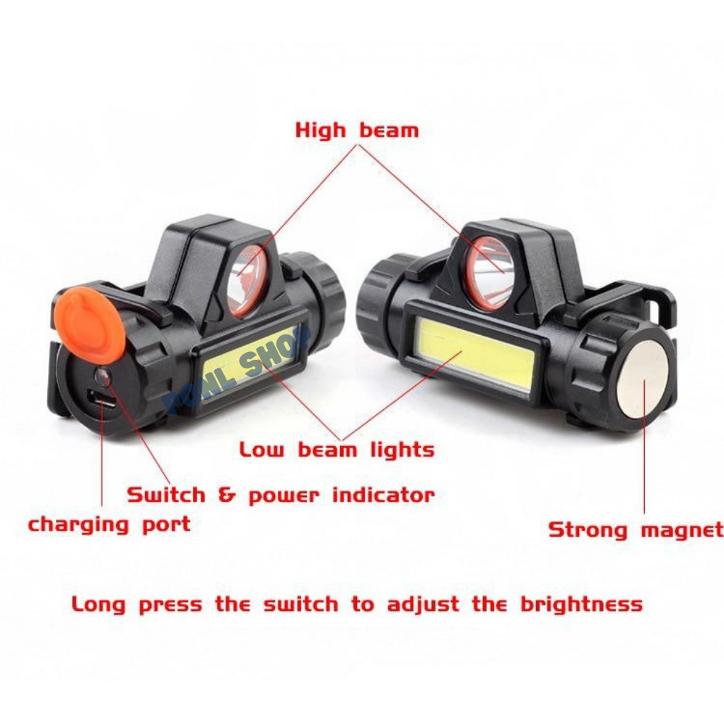[HCM] Đèn pin đội đầu siêu sáng đèn câu cá 2 bóng cực sáng
