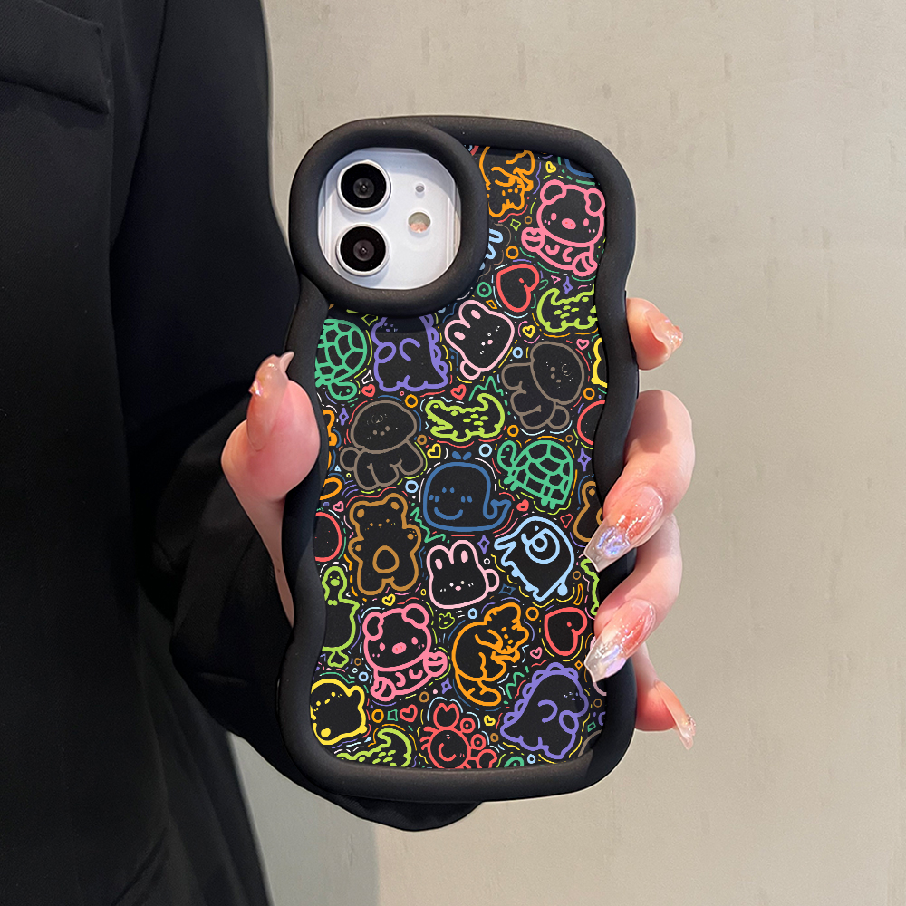 BILI for Redmi Note 14 4G 5G Note 14 Pro+ Xiaomi Poco X7 5G Back Cover Full Screen Small Animals Pattern Design Wavy Soft Silicone Mobile Phone Covers. 