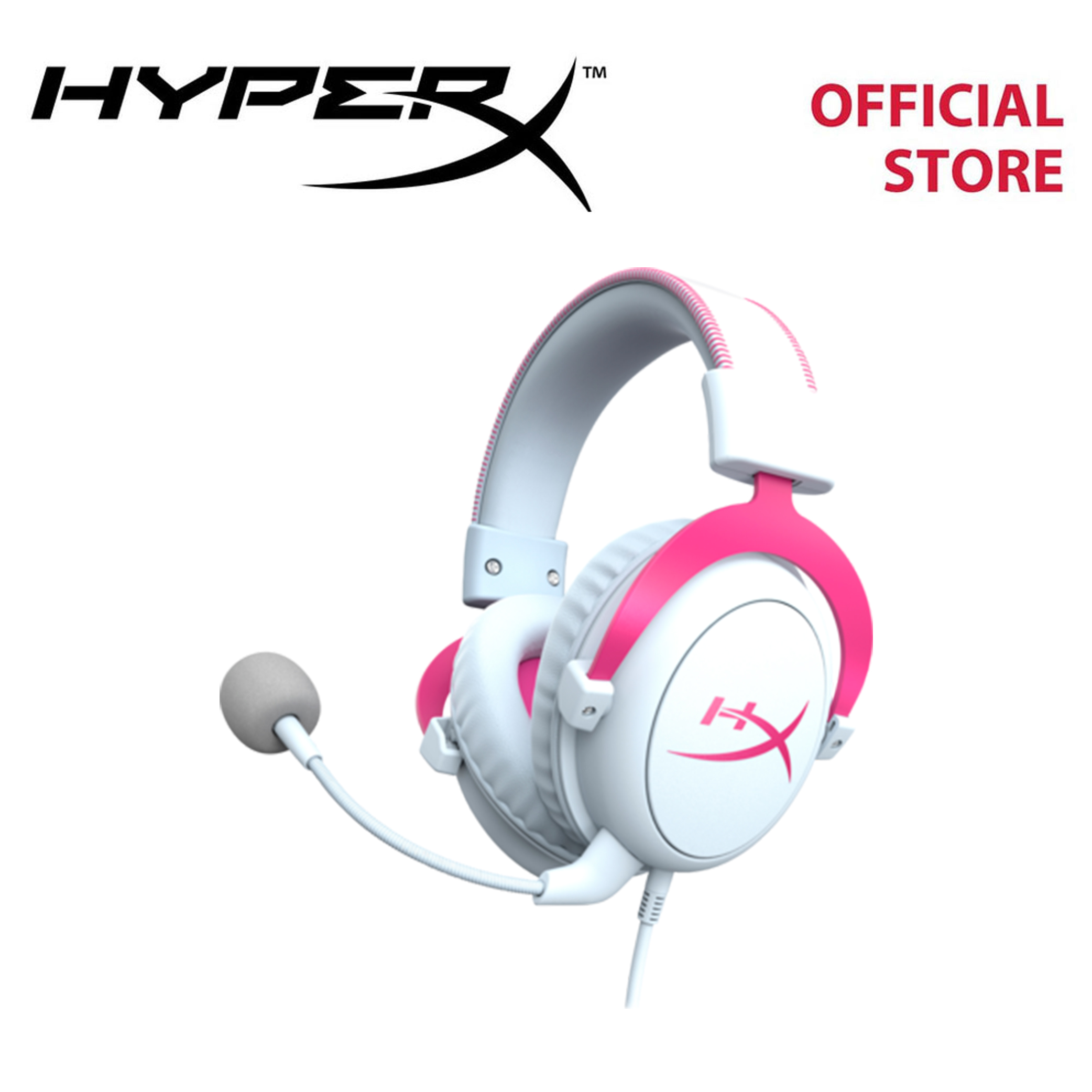 HyperX Cloud II Pink 7.1 Surround Sound Wired Gaming Headset for PC ...