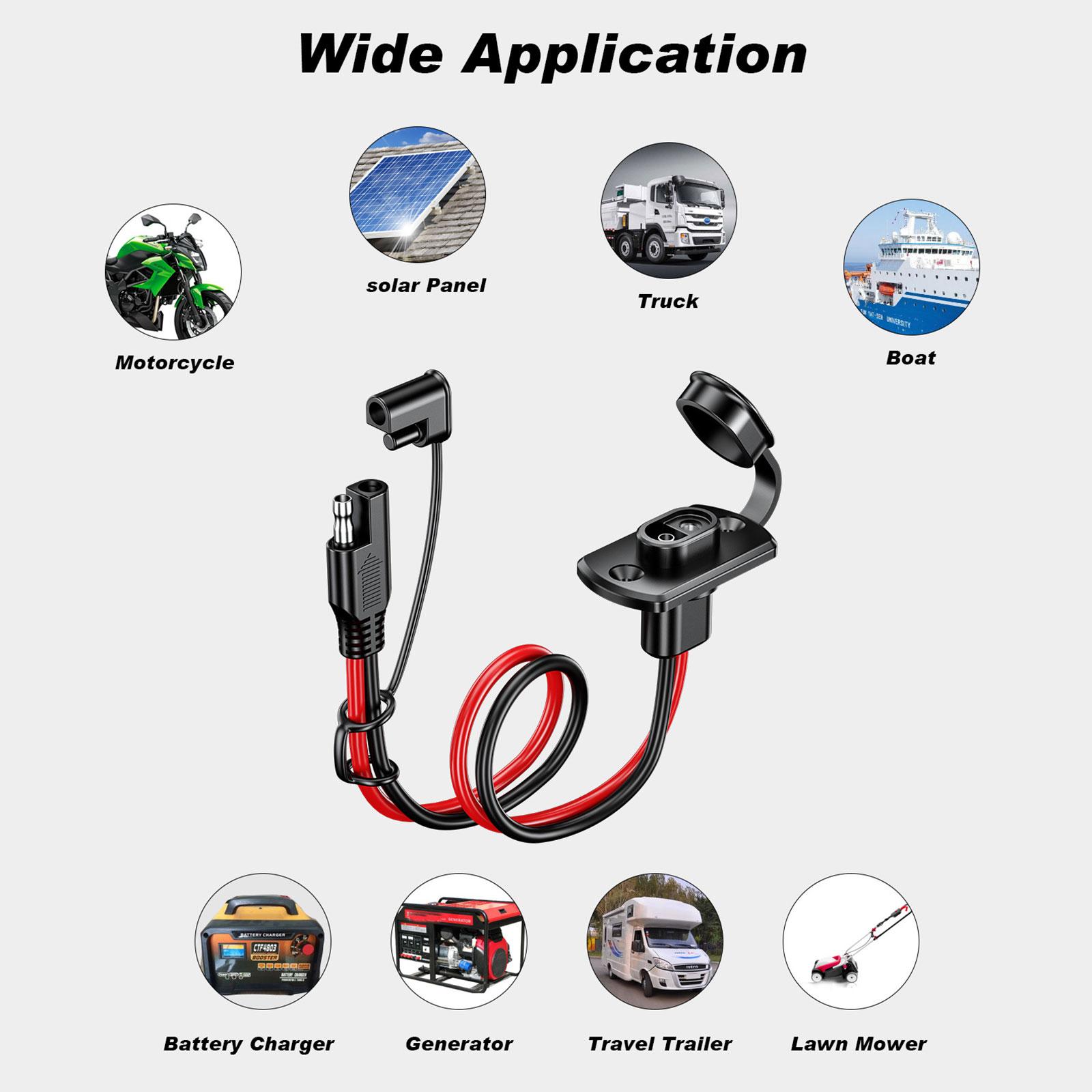 Car Battery Extension Tender SAE DC Power Automotive 2022 Panel Connector Cables I9I5