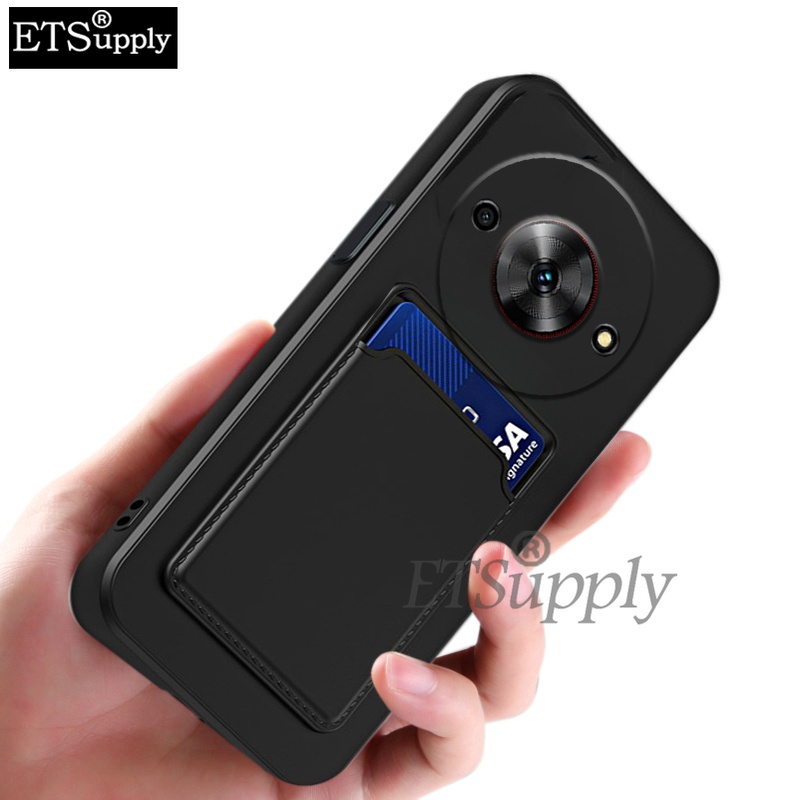 For ZTE Blade A75 5G case Soft Card Holder Slot Silicone Wallet