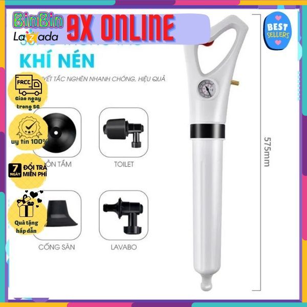 Dụng cụ thông tắc bồn cầu, thông cống nước bằng khí nén - ống nước, chậu rửa bằng nén khí cao áp loại thường - bồn cầu bị nghẹt - máy thông tắc cống nghẹt - máy thông tắc bồn cầu nghẹt áp dungcuthong
