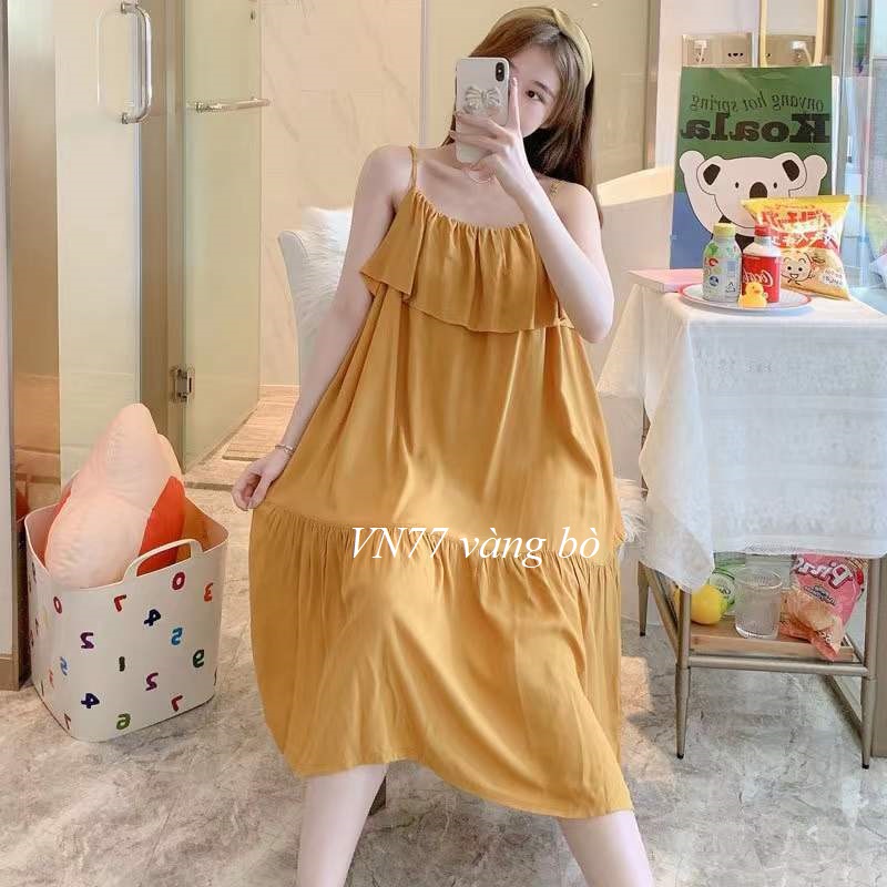 Váy Lanh Mặc Nhà Siêu Mềm Mát VN77