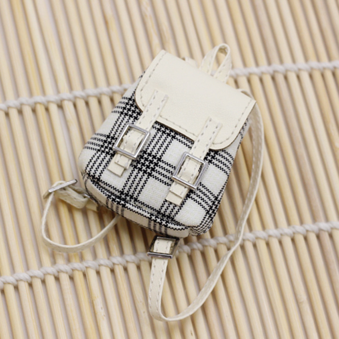 SF Labubu Doll Plaid Backpack Bag Dolls Accessories For BJD Toys. 