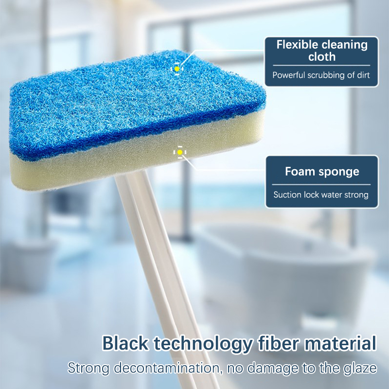 Multifunctional Bathroom Wall Brush, Removable Sponge, Long Handle ...