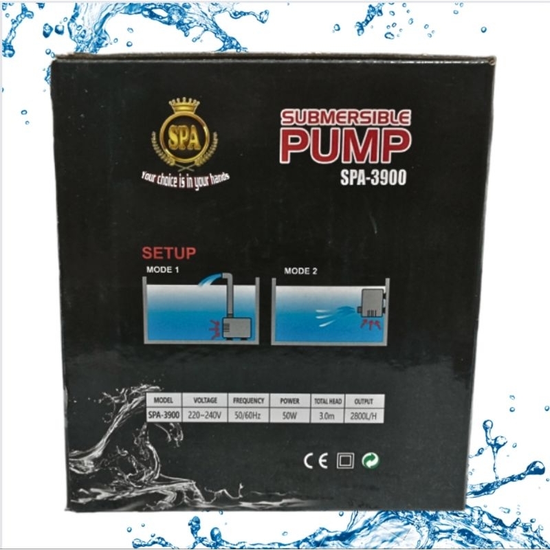 Pompa kolam hidroponik aquarium SPA 3900