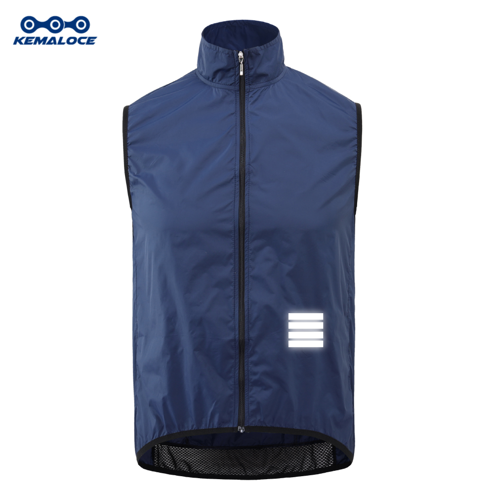 KEMALOCE Cycling Wind Vest Wind Men 2023 Black/Yellow/Navy Blue