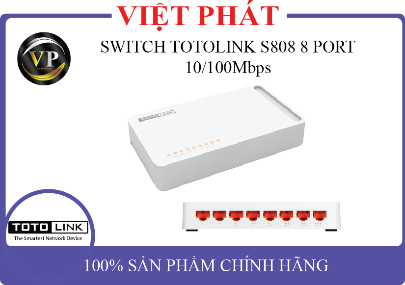 SWITCH TOTOLINK S808 8 PORT 10/100Mbps