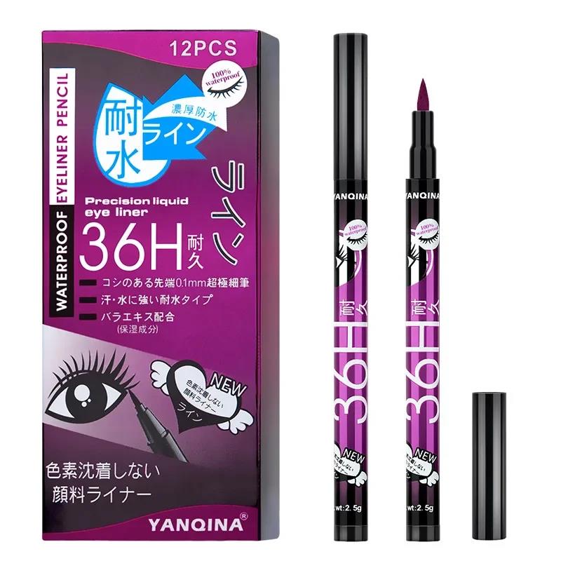Tanggeri%20Fashion%2012pcs/set%20YANQINA%20Lasting%2036H%20Liquid%20Eyeliner%20Pencil%20Waterproof%20Black%20Easywear%20Eye%20Liner%20Pen%20Cosmetic%20wholesale%20makeup%20eyeliner%20-%20Image%207
