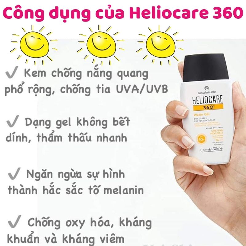 Kem chống nắng Heliocare A-R Emulsion/ Pigment / Water Gel / Mineral Tolerance Fluid/ Age Active