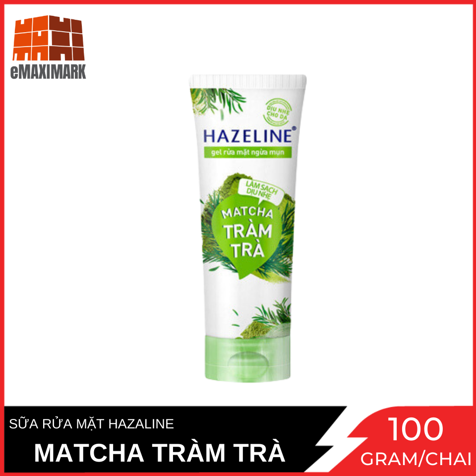 Sữa rửa mặt hazeline matcha tràm trà chai 100g