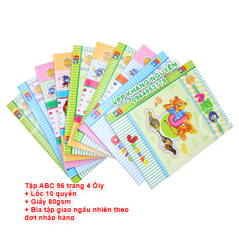 Tập Hòa Bình ABC 4 Ô Ly 96Trang (Lốc 10 Quyển)