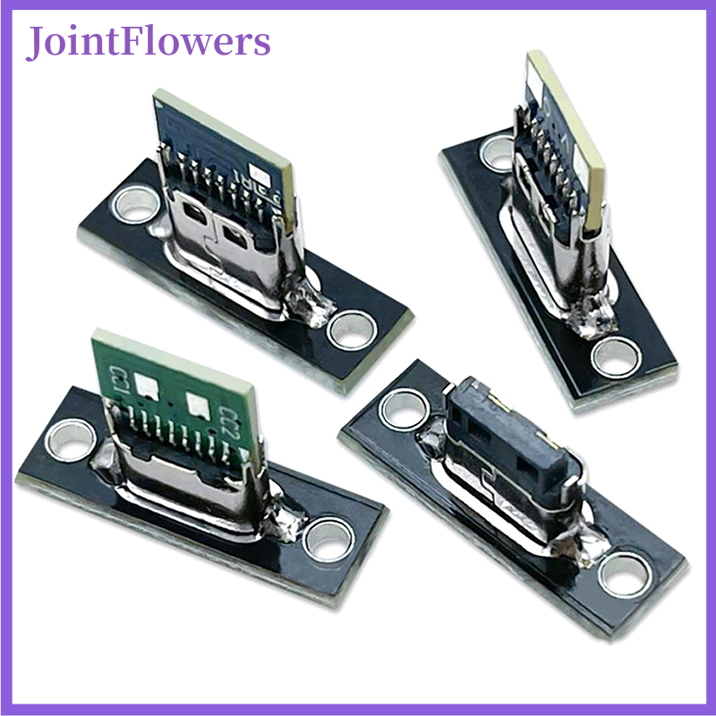 JointFlowers 1pcs Type-C Female Connector Jack Charging Port USB 3.1 Type C Socket With Fixing Plate