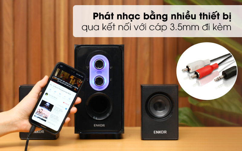 Loa vi tính 2.1 Enkor E50 Đen