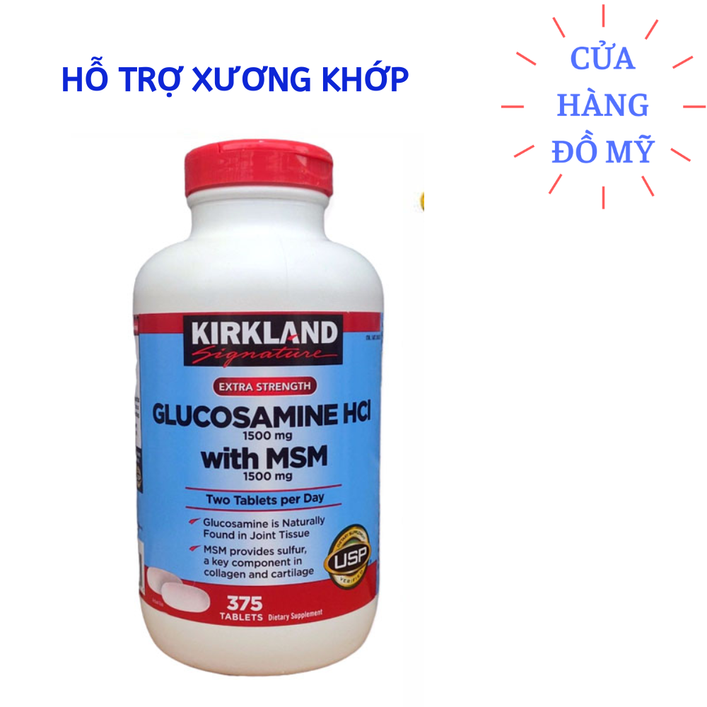 Viên Uống Glucosamine 1500mg MSM 1500mg Bổ Xương Khớp Glucosamin Kirkland Mỹ 375 Viên Hỗ trợ giảm đau , chống thoái hóa xương khớp - Shop Hong1008