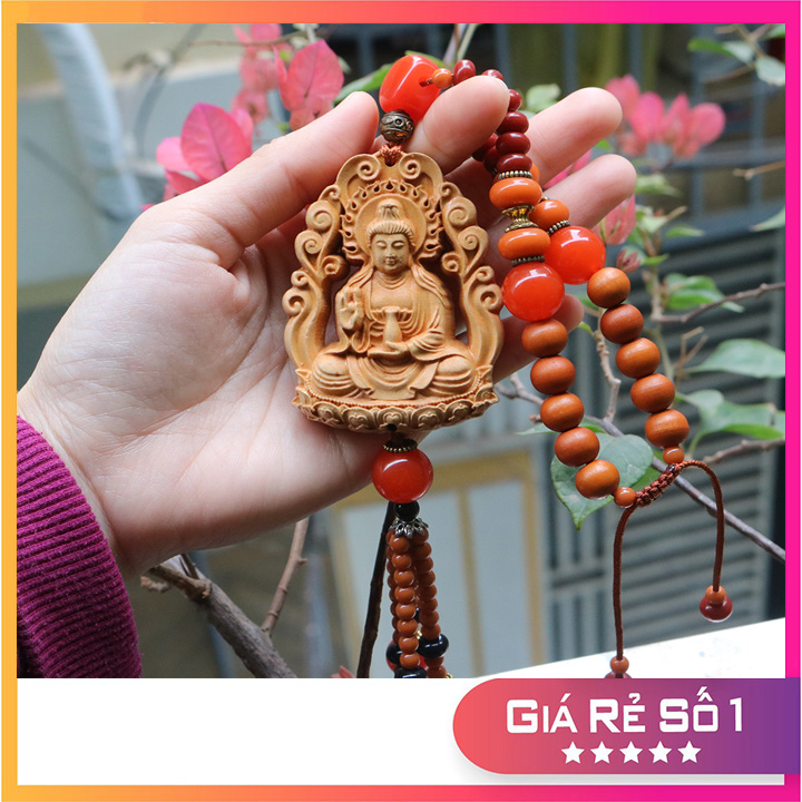 ⚡Video Thật⚡ Khánh treo xe ô tô Phật Quan Thế Âm - Phật Di Lặc - Dây treo xe ô tô gỗ hoàng dương cao cấp cực rẻ đẹp