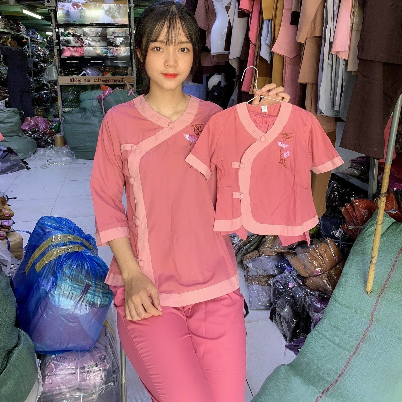 ĐỒ LAM CHO BÉ GÁI,ÁO LAM ÁO TRÀNG