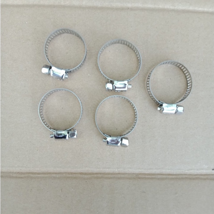 Combo 05 đai xiết inox- cổ dê, dùng xiết ống 21-38mm