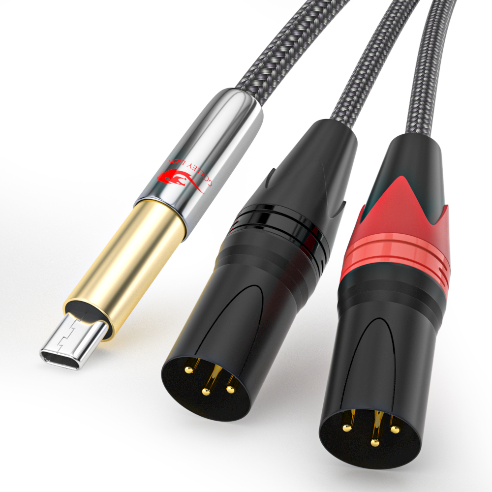 GOLLEY LION XLR to Type C Splitter Cables, Type C to Two XLR Male