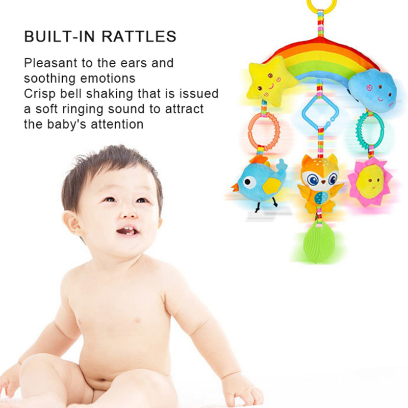 Lily'sshop New Stroller Hanging Toy, Rainbow Car Seat Toys for Babies, Stimulate Baby's Visual Development