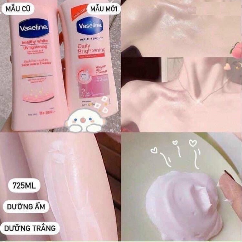 Sữa Dưỡng Thể Trắng Da, Cấp Ẩm Vaseline Lotion 725ml