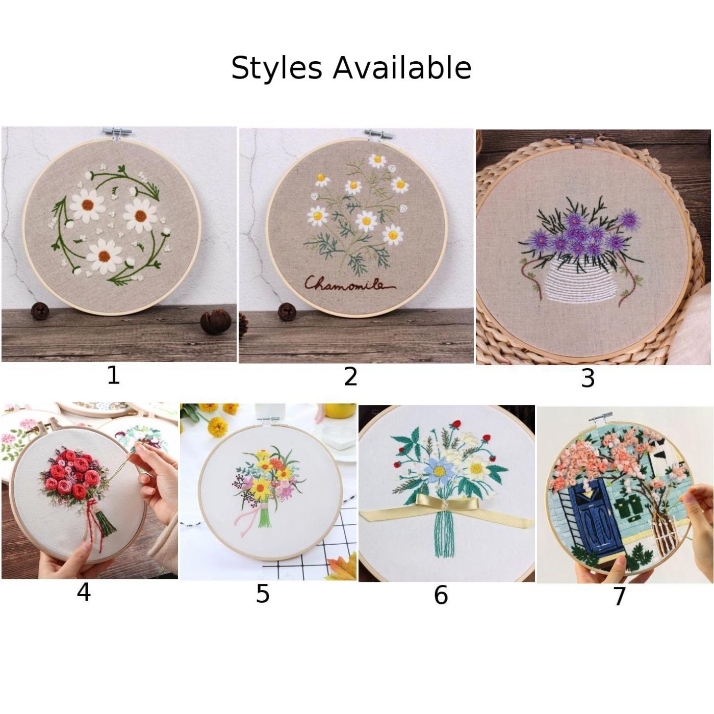 Beginner's Embroidery Starter Kit with Flower Design High Quality Materials