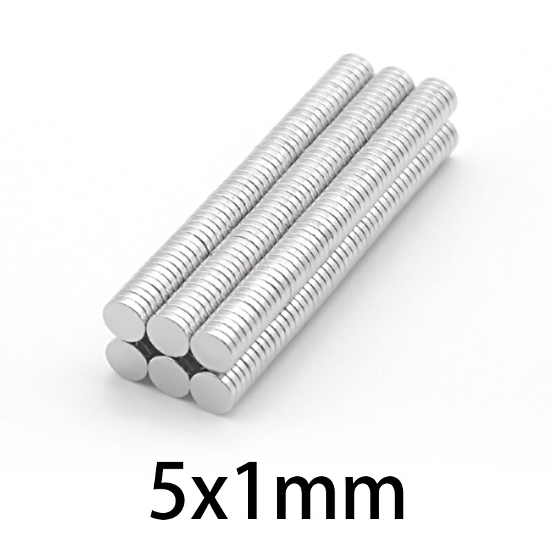 Nam châm đất hiếm kích thước 5x1mm bộ 100 viên