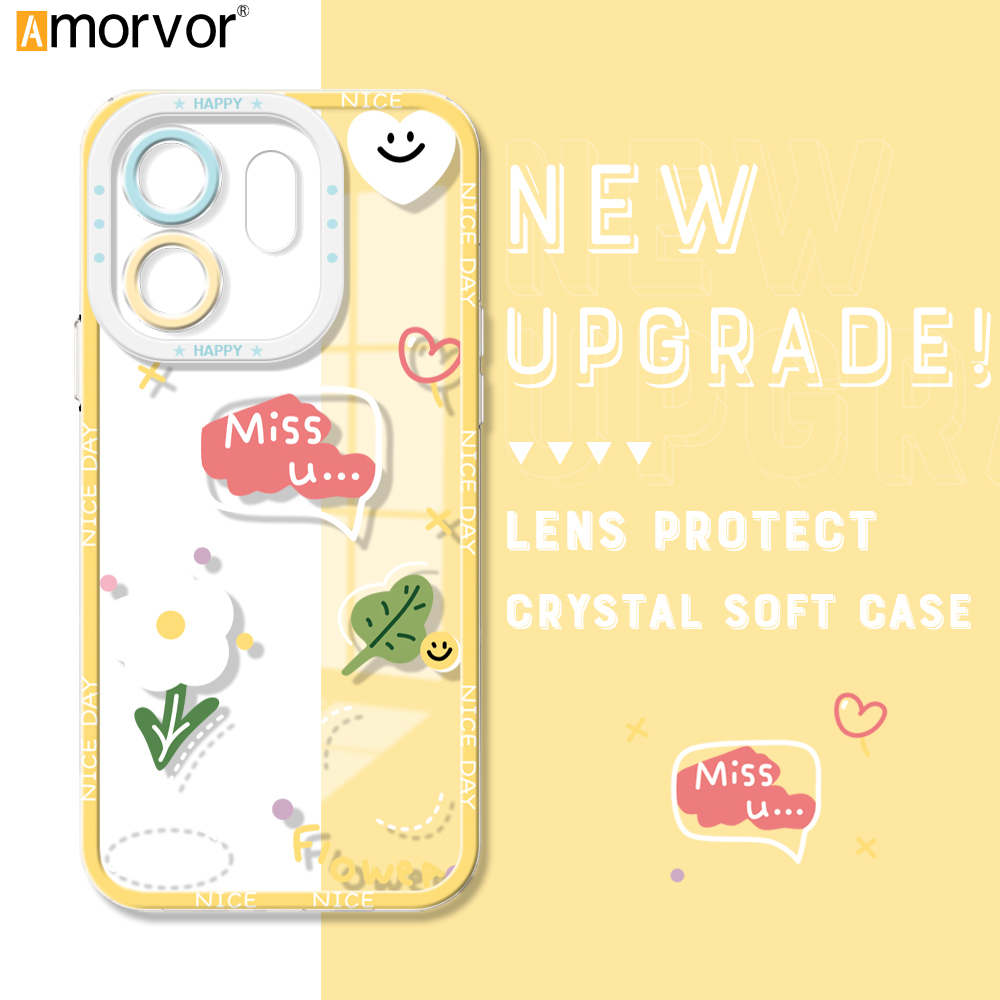 AMORVOR%20for%20Infinix%20Smart%209%20Hot%2050i%20Back%20Cover%20Simple%20Beautiful%20Flower%20Crystal%20Phone%20Cover%20Camera%20Protection%20Transparent%20TPU%20Soft%20Case%20-%20Image%202