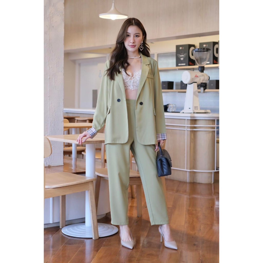 Miss Lucky Bangkok 3in1 Blazer Suit Belted & Spaghetti & Long