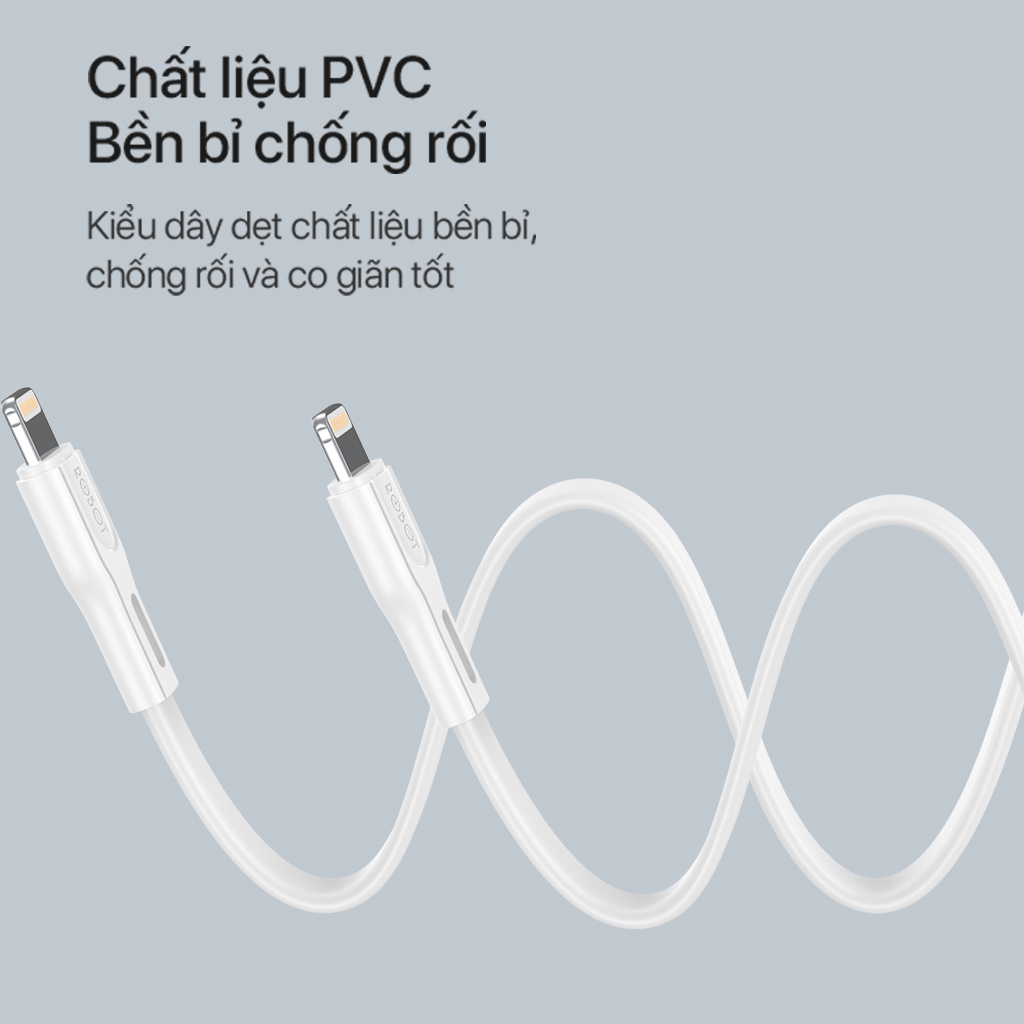 Cáp Sạc Lightning/Micro/Type-C ROBOT RDL/RDC/RDM cáp dài 1 mét tương thích với Iphone Ipad Samsung Xiaomi Oppo Vivo Huawei l HÀNG CHÍNH HÃNG