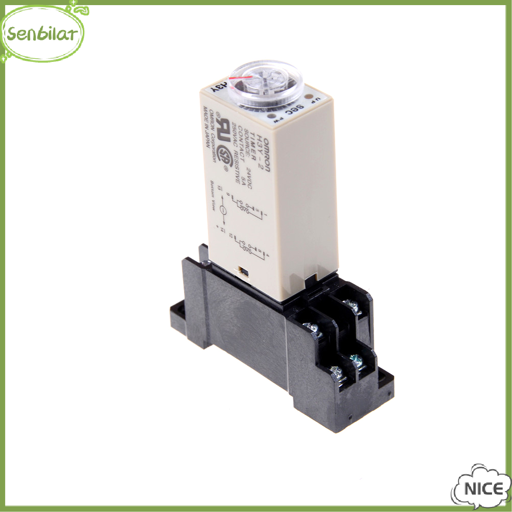 [Senbilar] DC 24V H3Y-2 Power On Time Relay Delay Timer 0-60 Second DPDT Base Socket