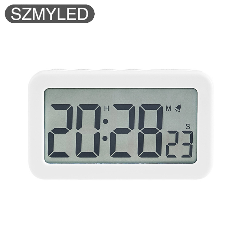 Digital Desktop Clock Battery Operated LCD Display 12/24H Alarm Clock With Timer Snooze Mode For Bedrooms Travel