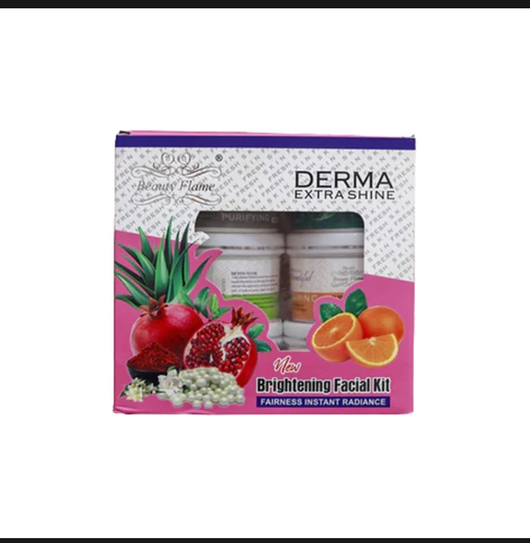 Beauty Flame Derma Extra Shine 6 Steps Complete Whitening Facial Kit ...