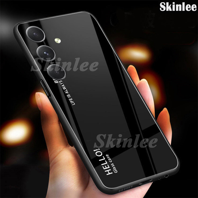 Phone case For Samsung Galaxy M35 Back cover Gradient Tempered Glass Protector Mirror Hard Cover For Samsung Galaxy M35 Cover cases.