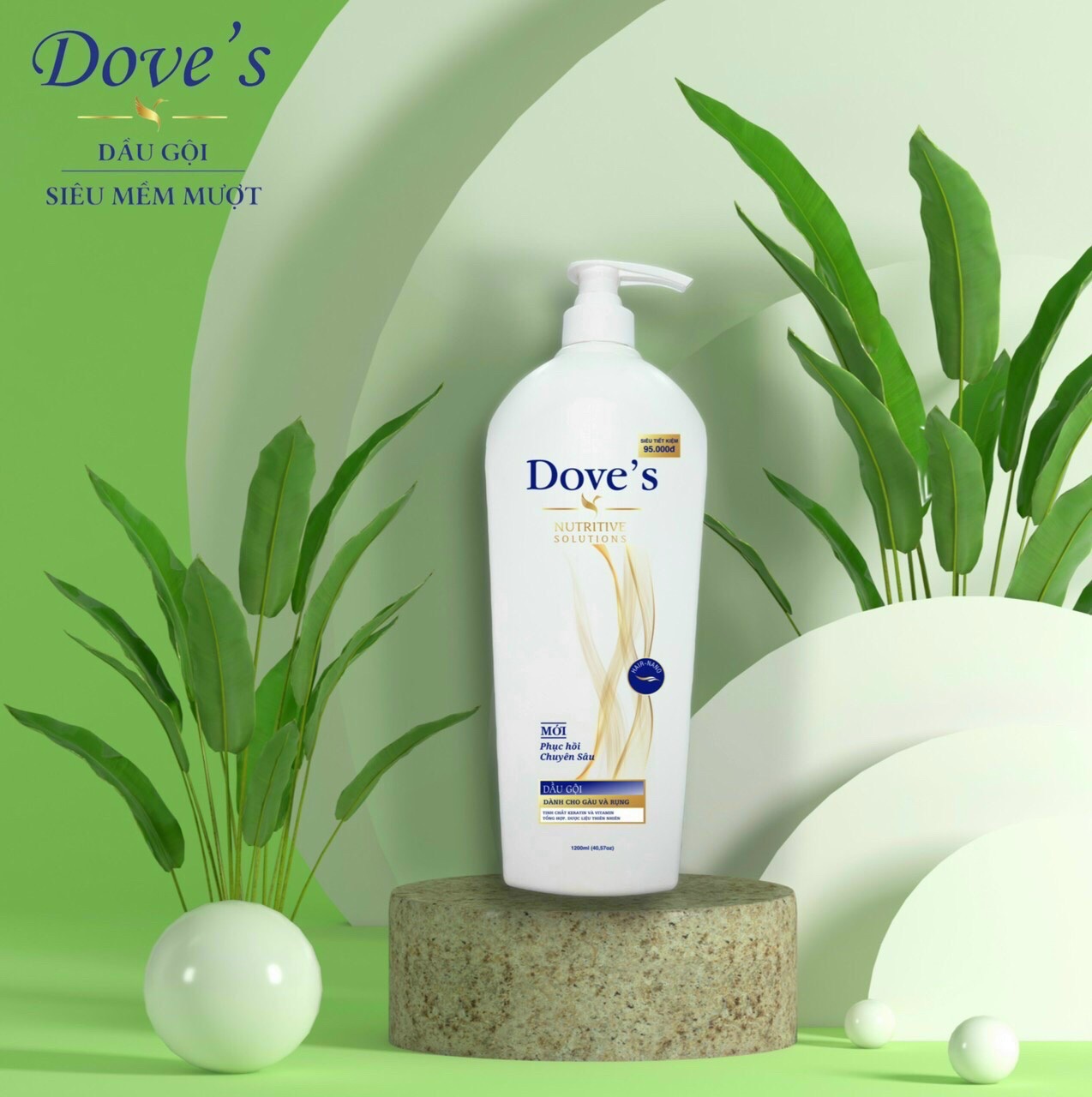 Dầu gội DOVE’S NUTRITIVE SOLUTIONS mới 1200 ml