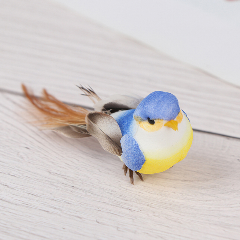 1Pc Mini fake birds artificial foam feathers mini birds home party wedding decor QINGHE. 