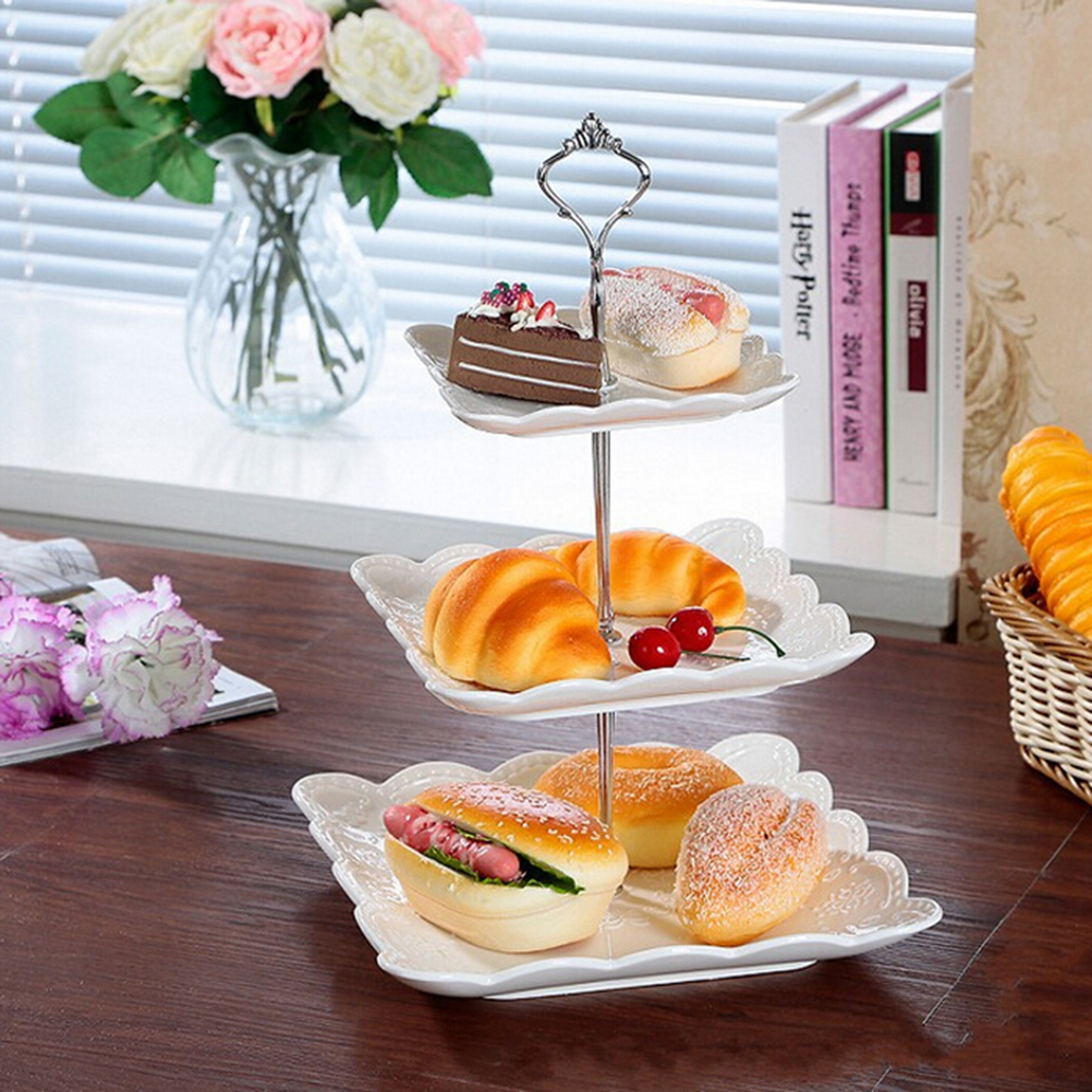 Zthome 1set new 3 or 2 tier cake plate stand handle fitting hardware rod plate stand