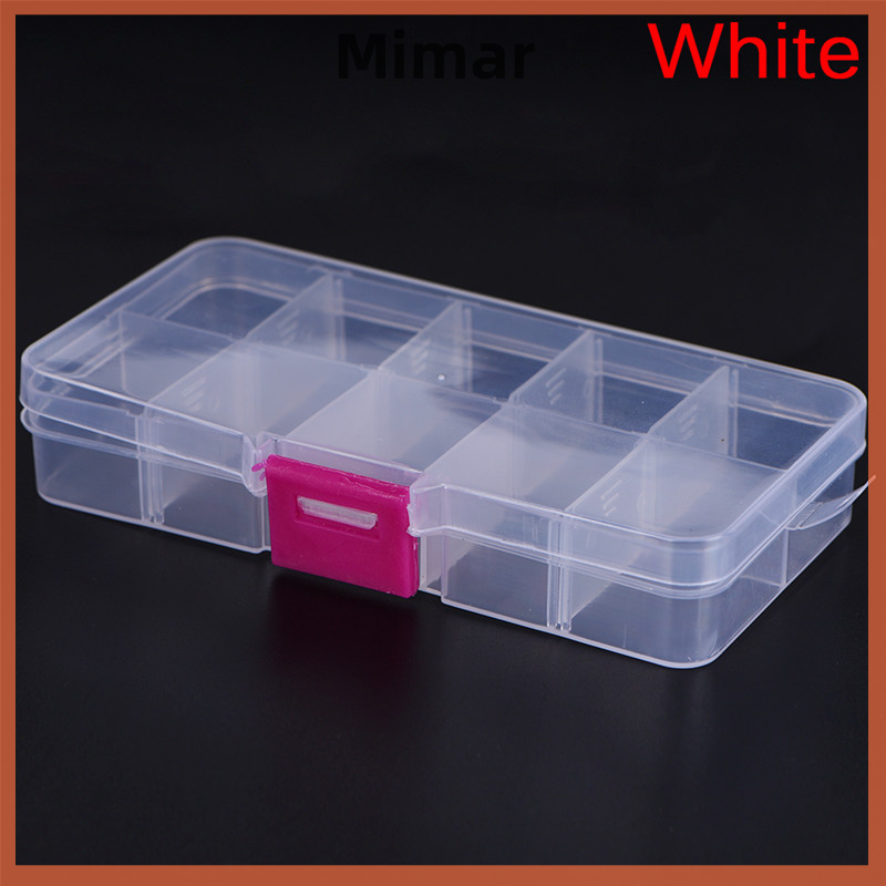 🔥🔥🔥 Ministar Plastic 10 Slots Adjustable Jewelry Storage Box Case Craft Organizer Beads