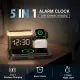YORTOT Wireless Charging Station-5 in 1 Wireless Charger Alarm Clock, 7 Night Lights, iPhone/AirPods Charging Dock/Apple Watch Compatible-Option - American Plug. 
